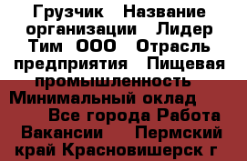 Грузчик › Название организации ­ Лидер Тим, ООО › Отрасль предприятия ­ Пищевая промышленность › Минимальный оклад ­ 20 000 - Все города Работа » Вакансии   . Пермский край,Красновишерск г.